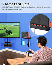 Load image into Gallery viewer, ZAONOOL Wall Mount for Nintendo Switch and Switch OLED, Wall Mount Shelf Stand Accessories with 5 Game Card Slots and 4 Joy Con Hooks, Safely Store Your Switch Console Near or Behind TV (Black)
