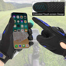 Load image into Gallery viewer, COFIT Motorcycle Gloves for Men and Women, Full Finger Touchscreen Motorbike Gloves for BMX ATV MTB Riding, Road Racing, Cycling, Climbing - Blue XXL
