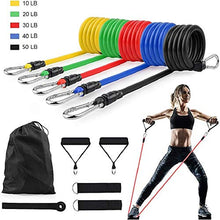 Load image into Gallery viewer, Resistance Bands Set, Exercise Bands Elastic for Fitness Training Yoga Physical Therapy Home Workouts with Handles Door Anchor Ankle Straps &amp; Waterproof Bags, Portable Exercise Equipment for Men/Women
