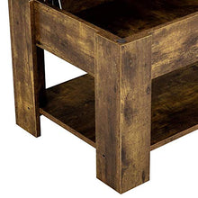 Load image into Gallery viewer, YAHEETECH Rustic Lift Top Coffee Table w/Hidden Compartment &amp; Storage Space - Lift Tabletop for Living Room Furniture, Rustic Brown
