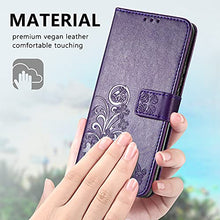 Load image into Gallery viewer, Galaxy J3 2018,J3 Achieve,J3V J3 V 3rd Gen,J3 Star,Amp Prime 3 Case,[Flower Embossed] Leather Wallet Flip Protective Case Cover with Holder and Stand for Samsung Galaxy J3 2018 J337 (Purple)
