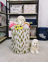 Load image into Gallery viewer, QUEENLALA Large Storage Basket,Laundry Hamper/Bathroom/Home Decor/Collapsible Round Storage Bin,Boys and Girls Hamper/Boxes/Clothing（Green Forest）
