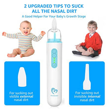 Load image into Gallery viewer, Baby Nasal Aspirator, Bellababy Baby Nose Sucker, Baby Booger/ Snot Remover with 3 Suction Levels, 2 Tips and Light Soothing Function, Rechargeable, Mute, Anti-Backflow, with Carrying Bag …
