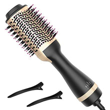 Load image into Gallery viewer, Hot Air Brush, Bongtai Hair Dryer Brush Hair Dryer &amp; Volumizer 3 in 1 Brush Blow Dryer Styler for Rotating Straightening, Curling, Salon Negative Ion Ceramic Blow Dryer Brush(Golden)
