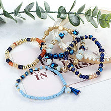 Load image into Gallery viewer, Finrezio 3 Sets Beaded Bracelets for Women Boho Multi-Layer Mix Beads Stackable Strand Stretch Bracelet Set for Teen Girls
