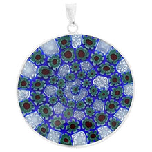 Load image into Gallery viewer, GlassOfVenice Murano Glass Millefiori Pendant in Silver Frame 1-1/2"
