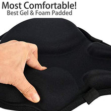 Load image into Gallery viewer, DAWAY C9 Comfortable Exercise Bike Seat Cover - Extra Large Wide Foam &amp; Gel Padded Bicycle Saddle Cushion for Women Men, Fits Spin, Stationary, Cruiser Bikes, Indoor Cycling, Soft
