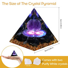 Load image into Gallery viewer, Hopeseed Orgone Pyramid for Positive Energy, Orgonite Amethyst&amp;Obsidian Healing Crystal Pyramids for Reduce Stress Chakra Reiki Healing Meditation Attracts Lucky and Success
