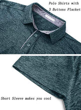 Load image into Gallery viewer, TAPULCO Men's Dry Fit Short Sleeve Polo Golf Shirt Fast Absorb Sweats Smooth Soft Outdoor Activities Classic Business Casual Collared T-Shirts Deep Teal Medium
