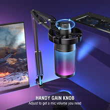 Load image into Gallery viewer, FIFINE Streaming Microphone and Computer Speaker, USB PC Gaming Mic with Boom Arm Pop Filter Mute Button,Gaming RGB Speaker for Twitch, Online Chat,Gamer Youtuber (A6T+A16)
