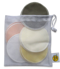 Load image into Gallery viewer, Organic Bamboo Nursing Pads (10 Pack) with Laundry Bag by Baby Zelis - Ultra Soft, Reusable, Hypoallergenic, Washable Breast Pads in Gift-Ready Packaging
