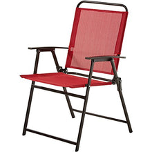 Load image into Gallery viewer, Mainstays Pleasant Grove Sling Bistro, Dining and Seating Outdoor Patio Furniture Folding Chair Set of 2 - Red
