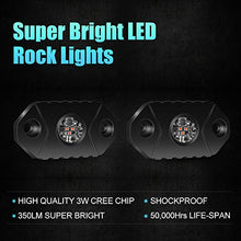 Load image into Gallery viewer, 4WDKING Amber LED Rock Lights, 2 Pods IP68 Waterproof Underbody Glow Trail Rig Lamp LED Neon Lights for Truck Jeep Off Road Truck Car Boat ATV SUV Motorcycle
