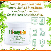 Load image into Gallery viewer, Face and Body Moisturizer Cream - Facial Skin Care - Dry Skin, Cracked Hands, Rosacea Eczema Psoriasis Rashes Itchiness Redness - With Natural Aloe and Manuka Honey - Anti Aging - Anti Wrinkle (8 oz)
