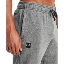 Load image into Gallery viewer, Under Armour Men's Rival Fleece Pants , Pitch Gray Light Heather (012)/Onyx White , 3X-Large
