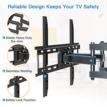 Load image into Gallery viewer, TV Wall Mount Dual Articulating Arms, Full Motion Swivel Extension Tilt TV Mount, Fits for Most 26"-55" Flat Curved TVs with Max VESA 400x400mm, Supports up to 77lbs by Pipishell
