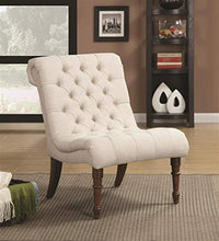 Load image into Gallery viewer, Armless Curved Accent Chair Oatmeal

