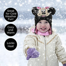 Load image into Gallery viewer, Disney Girls Minnie Mouse Winter Hat,Gloves and Mittens Kids, Black/Pink, Toddler 2-4
