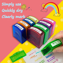Load image into Gallery viewer, Bertiveny Teacher Stamps for Grading Classroom，Parent Signature Self-Inking Teacher Stamp Set School Supplies Stamps for Homework Reward with 8 pcs Teacher Supplies for Classroom Elementary(Rainbow)
