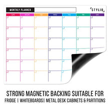 Load image into Gallery viewer, STYLIO Dry Erase Calendar Whiteboard. Set of 3 Magnetic Calendars for Refrigerator: Monthly, Weekly Organizer &amp; Daily Notepad. Wall &amp; Fridge Family Calendar. 4 Fine Point Markers &amp; Eraser Included
