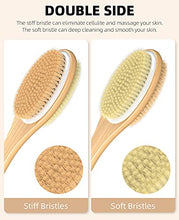 Load image into Gallery viewer, Metene Shower Brush with Soft and Stiff Bristles, Bath Dual-Sided Long Handle Back Scrubber Body Exfoliator for Wet or Dry Brushing

