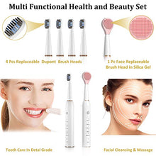Load image into Gallery viewer, Sonic Electric Toothbrush for Adults, Whitening Cleaning Electronic Toothbrush Rechargeable Vibrating Toothbrush with 4 Dupont Brush &amp; 1 Face Brush, Smart Timer and Pressure Sensor
