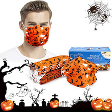 Load image into Gallery viewer, Halloween Face Mask,Disposable Face Mask for Halloween 3-ply Halloween Face Masks for Adult Disposable Halloween themed Face Mask 50pcs
