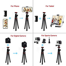 Load image into Gallery viewer, Phone Tripod LINKCOOL 360 Degree Rotation Flexible Octopus Travel Tripod for iPhone/Smartphone/Ipad/DSLR/Sports Action Camera with Bluetooth Wireless Remote Shutter - Black
