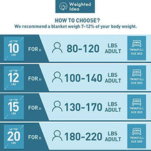 Load image into Gallery viewer, Weighted Idea Cool Weighted Blanket Twin Size 15 lbs Adults (48''x78'', 100% Natural Cotton, Grey)
