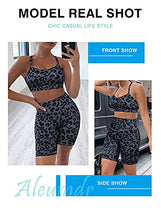 Load image into Gallery viewer, Aleumdr Women's Leopard Print Workout Sets 2 Piece Seamless Slim Fit Yoga Clothing Outfits Set Purple Small 4 6

