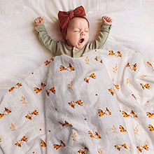 Load image into Gallery viewer, upsimples Baby Swaddle Blanket Unisex Swaddle Wrap Soft Silky Bamboo Muslin Swaddle Blankets Neutral Receiving Blanket for Boys and Girls, Large 47 x 47 inches, Set of 4-Sika Deer/Elephant/Lion/Fox
