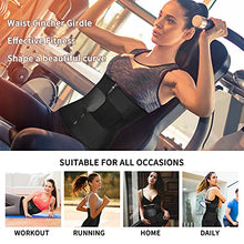 Load image into Gallery viewer, Nebility Women Waist Trainer Belt Tummy Control Waist Cincher Sport Waist Trimmer Sauna Sweat Workout Girdle Slim Belly Band(XS,Black)
