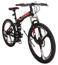 Load image into Gallery viewer, LOOCHO 21 Speed Foldable Mountain Bike 26 Inches 3-Spoke Wheel Dual Suspension Dual Disc Brake MTB Tire Bicycle
