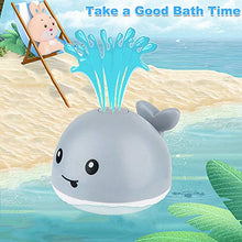 Load image into Gallery viewer, ZHENDUO Baby Bath Toys, Whale Automatic Spray Water Bath Toy, Induction Sprinkler Bathtub Shower Toys for Toddlers Kids Boys Girls, Pool Bathroom Toy for Baby (Gray)
