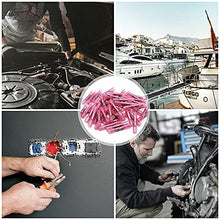 Load image into Gallery viewer, 100 Pcs Red Heat Shrink Butt Connectors, 22-16 AWG Marine Grade Insulated Crimp Wire Connectors, Waterproof Electrical Connectors Butt Splice for Boat Truck Wiring
