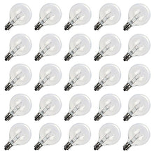 Load image into Gallery viewer, G40 Replacement Light Bulbs 5W Clear Globe Bulb fits E12 C7 Candelabra Screw Base Sockets, 1.5 Inch Dimmable Light Bulbs for Indoor Outdoor Patio Decor, Pack of 25
