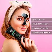 Load image into Gallery viewer, Wel Blackhead Remover Mask - Black Face Mask - Charcoal Face Mask - Peel off Mask - Bamboo Activated Facial Mud Mask - Silicone Face Brush - Deep Pore Cleansing Mask for Skin Care, New Formula 2020
