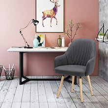 Load image into Gallery viewer, NOVIGO Upholstered Accent Chair with Wooden Leg and Seat Cushion for Modern Guest Reception Living Bed Room Dorm Home Office
