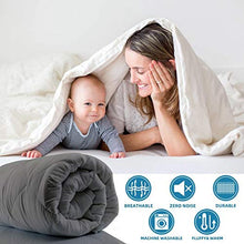 Load image into Gallery viewer, COONP All Season Full Comforter Soft Quilted Duvet Insert with Corner Tabs, Filled with 3D Snow Down Alternative,Winter Warm, Machine Washable-82 x 86 Inches,Grey

