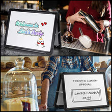 Load image into Gallery viewer, Small Dry Erase White Board, ARCOBIS 12"X16" Portable Magnetic White Board Double-Sided Desktop Foldable Whiteboard Easel for Students Classroom Home Office, Black
