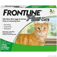 Load image into Gallery viewer, FRONTLINE Plus for Cats and Kittens (1.5 pounds and over) Flea and Tick Treatment, 3 Doses
