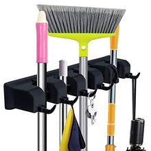 Load image into Gallery viewer, CINEYO 7 Pc's Airtight Food Storage Container &amp; Mop and Broom Holder Wall Mount (Black)
