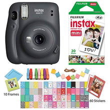 Load image into Gallery viewer, Fujifilm Instax Mini 11 Charcoal Gray Instant Camera with Twin Pak Instant Film, Ritz Gear Frame Stickers and Ritz Gear Hanging Frames
