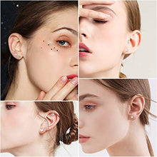 Load image into Gallery viewer, Magitaco 9 Pairs Stud Earrings Surgical Steel Dainty Small Heart Moon and Star Earrings Minimalist Geometric CZ Silver Ball and Triangle Earrings Sets for Women Men
