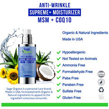 Load image into Gallery viewer, Sage Organix Anti Aging Supreme Moisturizer Cream + Vit C, CoQ10, MSM, HA &amp; Glycolic, Organic Natural Collagen Boosting Firming Hydrating Face &amp; Body Cream, A Day/Night Anti Wrinkle Cream
