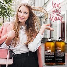 Load image into Gallery viewer, Botanic Hearth Argan Oil Shampoo &amp; Conditioner Set (16 oz each) and Keratin Hair Serum (8 oz) Bundle
