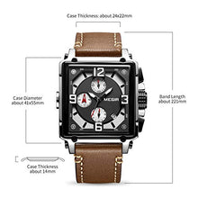 Load image into Gallery viewer, MEGIR Men's Analogue Army Military Chronograph Luminous Quartz Watch with Fashion Leather Strap for Sport &amp; Business Work ML2061G (Brown)
