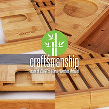 Load image into Gallery viewer, SereneLife Luxury Bamboo Bathtub Caddy Tray, Wood Brown
