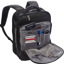 Load image into Gallery viewer, Kenneth Cole Reaction Manhattan Commuter Slim Backpack 16" Laptop Computer &amp; Tablet Travel, Business, Work, School Bookbag, Black, Colombian Leather

