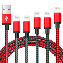 Load image into Gallery viewer, iPhone Charger, [ Apple MFi Certified ] Lightning Cable 5Pack(3/3/6/6/10FT) Nylon Braided Fast Charging USB Cord Compatible with iPhone 12/11/Pro/Xs Max/X/8/7/Plus/6S/6/SE/5S and More
